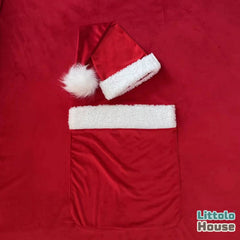 Christmas Santa Hat with Pocket Blanket SR098 | NB | Red