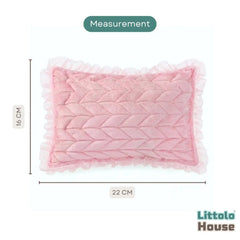 Baby Velvet Braided Posing Pillow with Bow Headband SR100 | NB | Dusty Pink