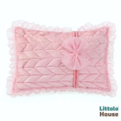 Baby Velvet Braided Posing Pillow with Bow Headband SR100 | NB | Dusty Pink
