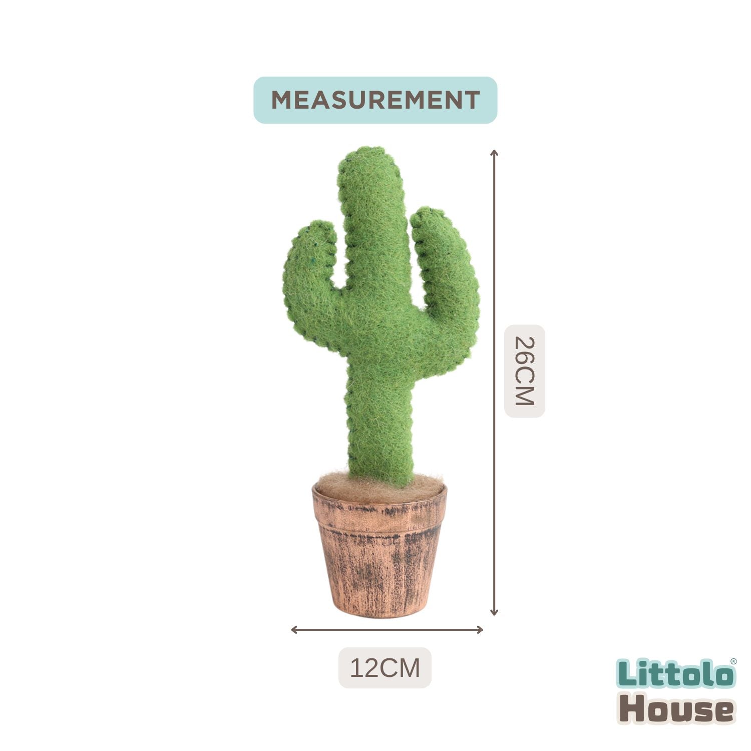 Artificial Felt Succulent Cactus F101 | Pack of 1 | Green