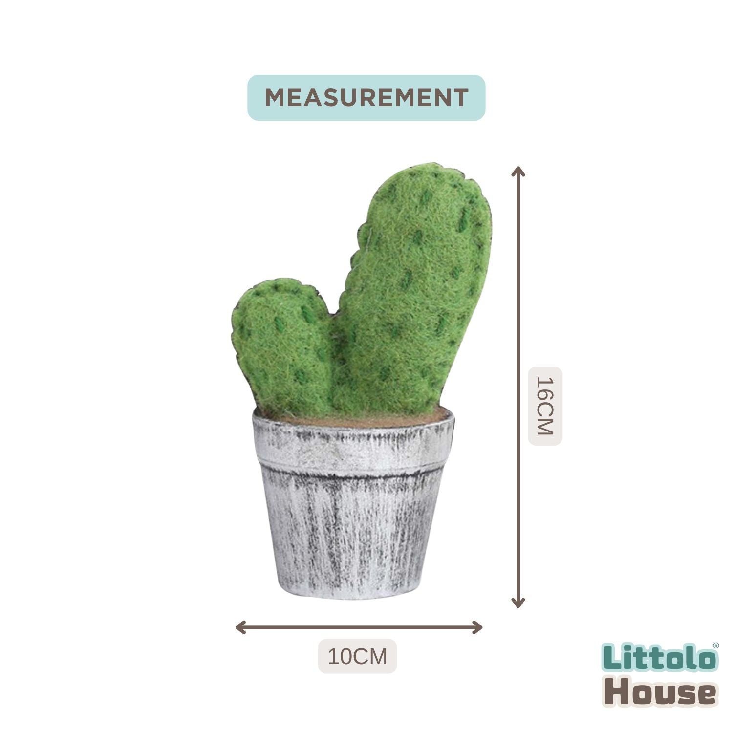 Artificial Felt Cactus Small F101 | Pack of 1 | Green