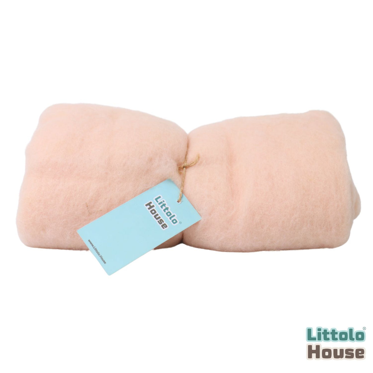 Natural Wool Fluff Wool Layer L025 | Light Peach