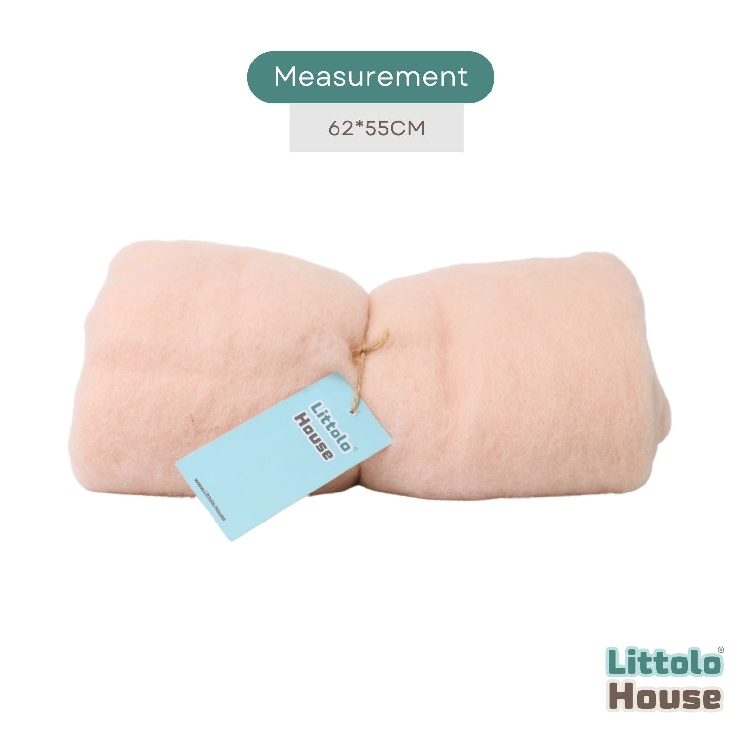 Natural Wool Fluff Wool Layer L025 | Light Peach