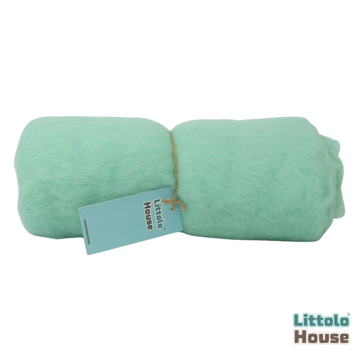 Natural Wool Fluff Wool Layer L025 | Sage Green