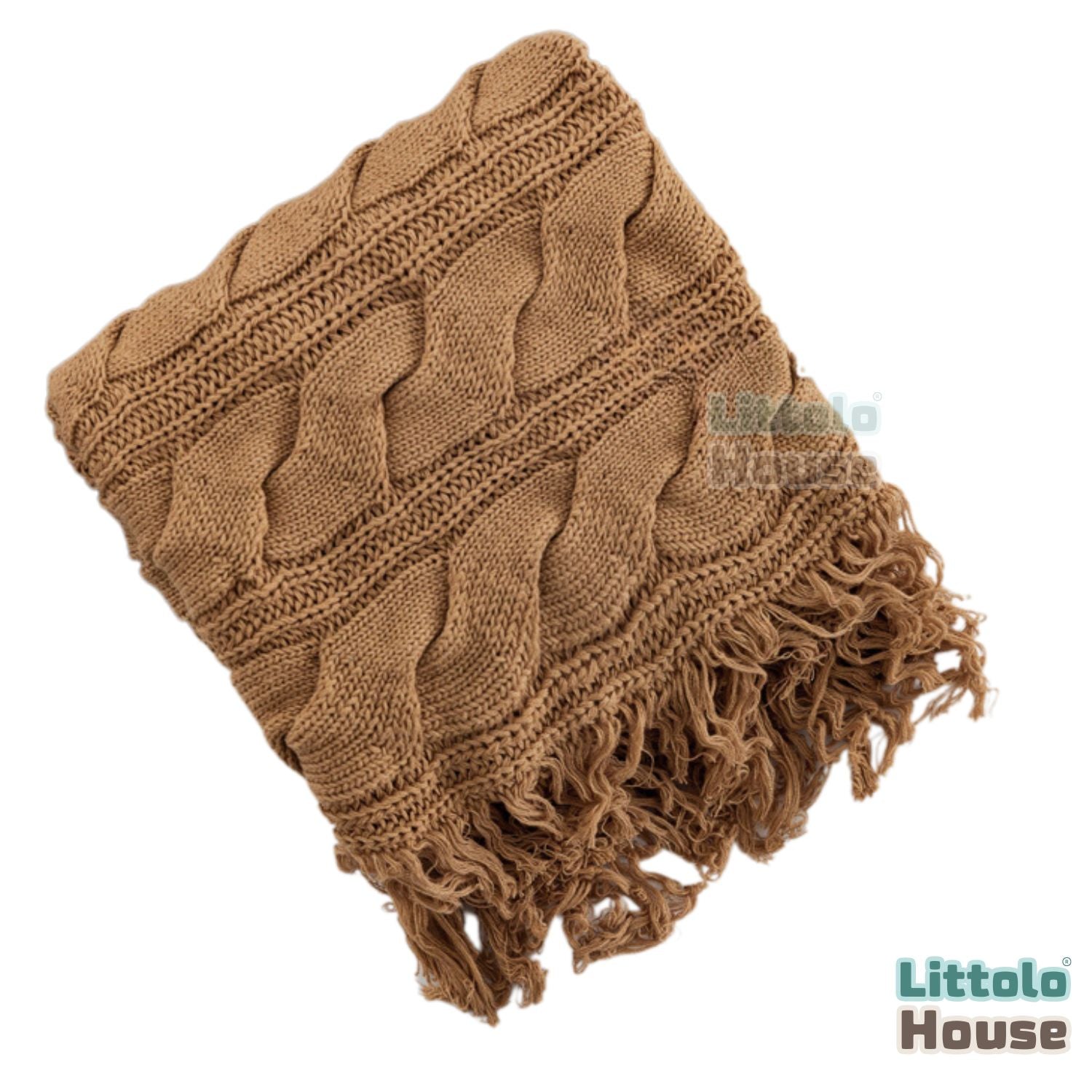 Elegant Ribbed Blanket Layer L046 | Brown