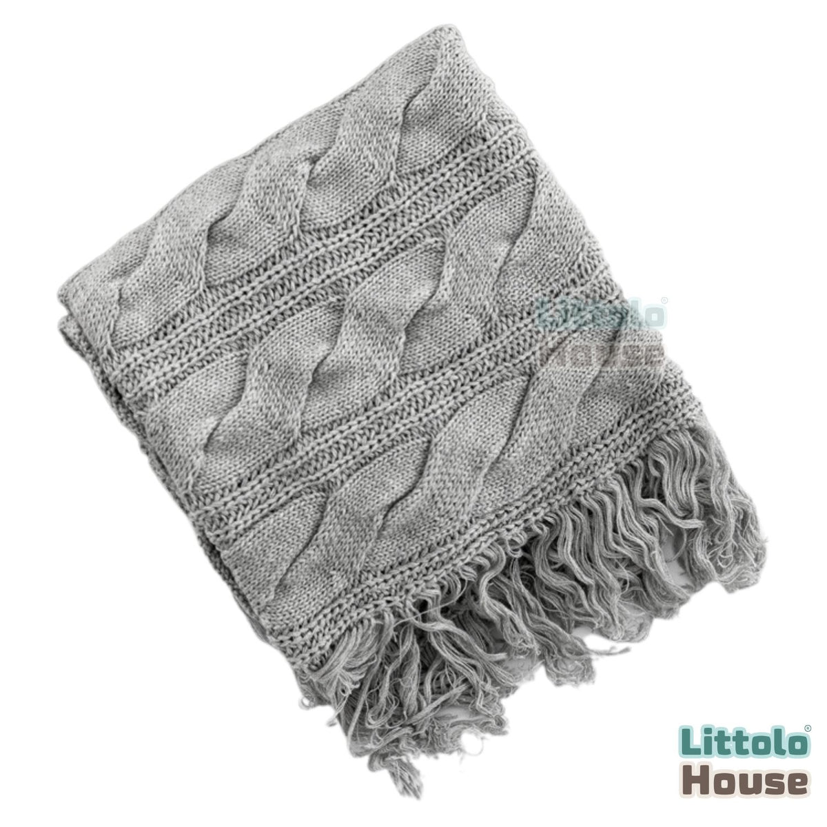 Elegant Ribbed Blanket Layer L046 | Grey