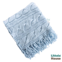 Elegant Ribbed Blanket Layer L046 | Sky Blue