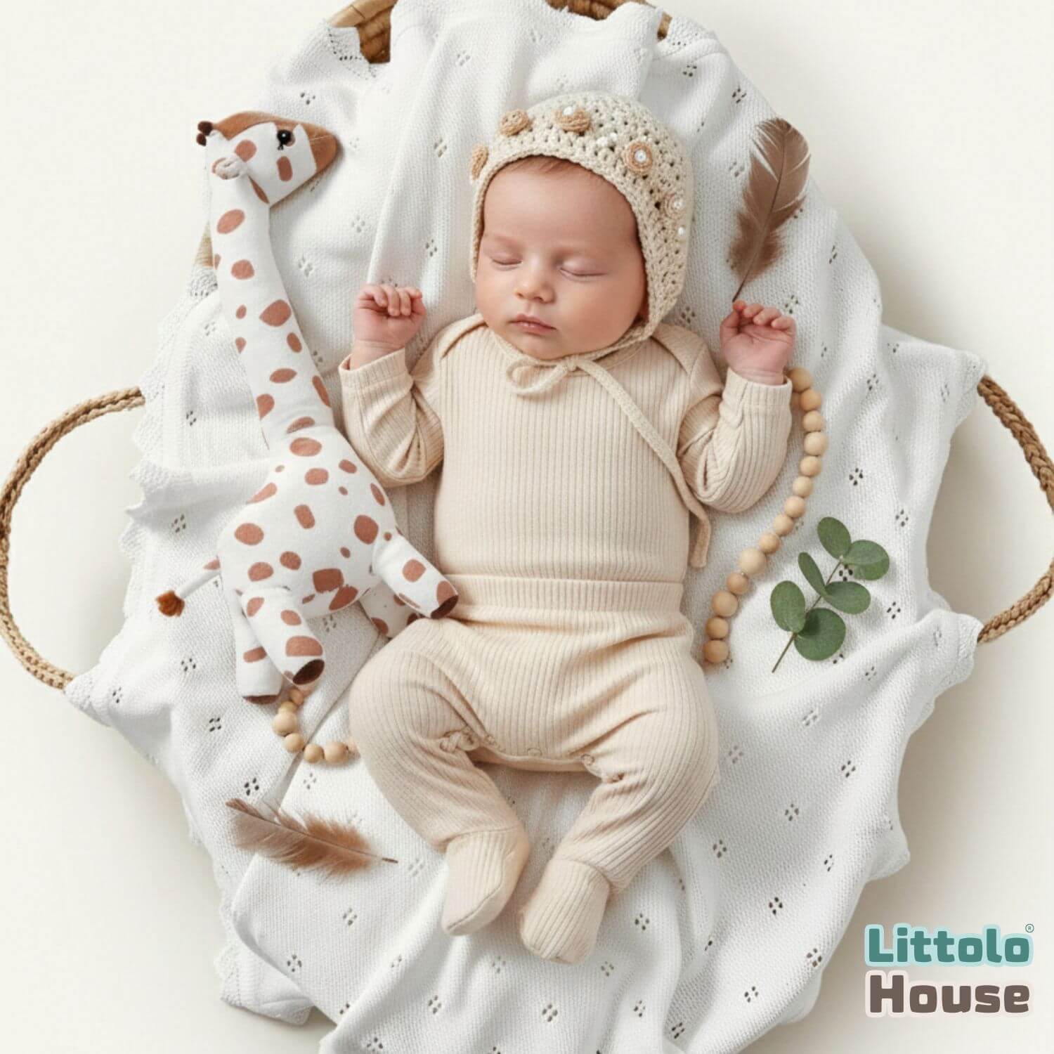 Elegant Lace Edge Knitted Blanket Layer L052 | Milky White