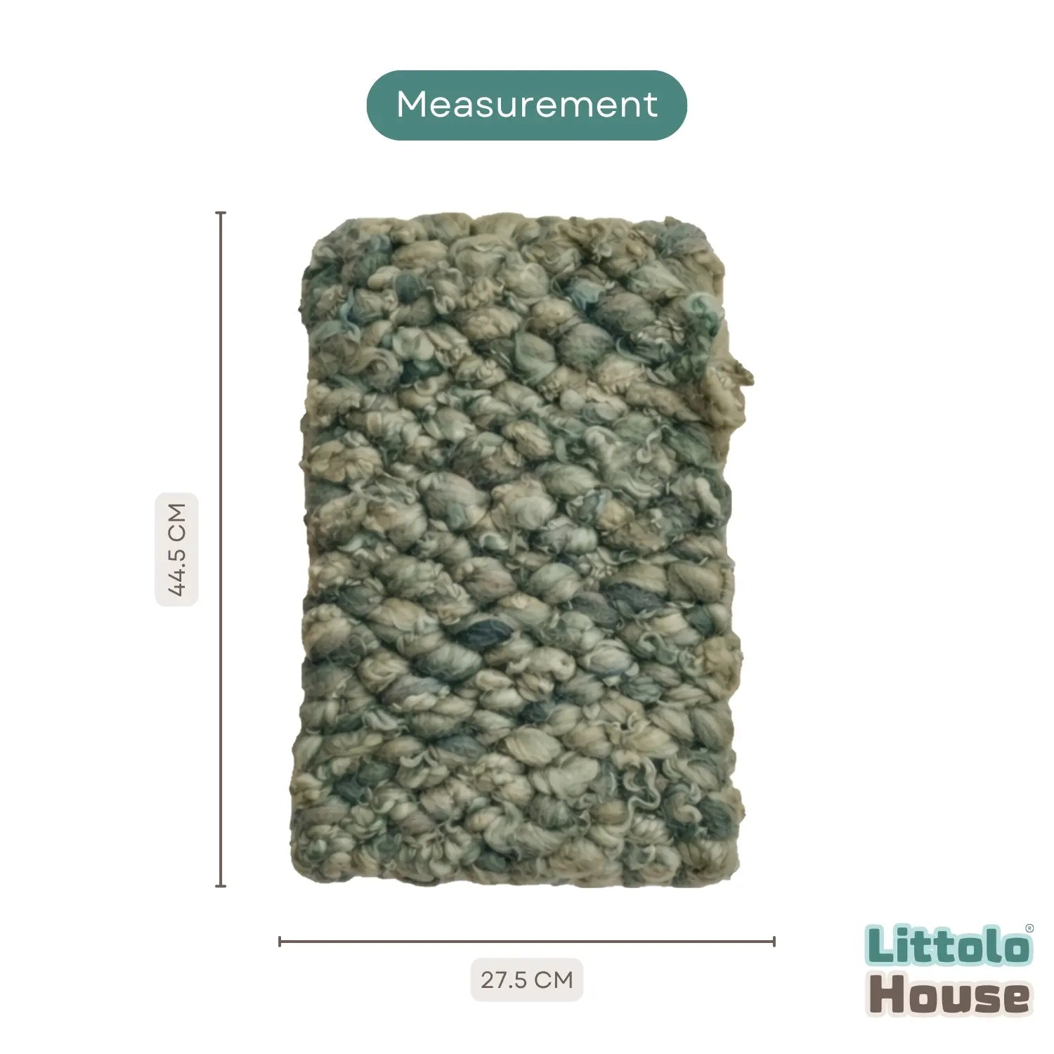 Premium Chunky Wool Textured Blanket Layer L054 | Algae Green Shades
