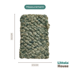 Premium Chunky Wool Textured Blanket Layer L054 | Algae Green Shades