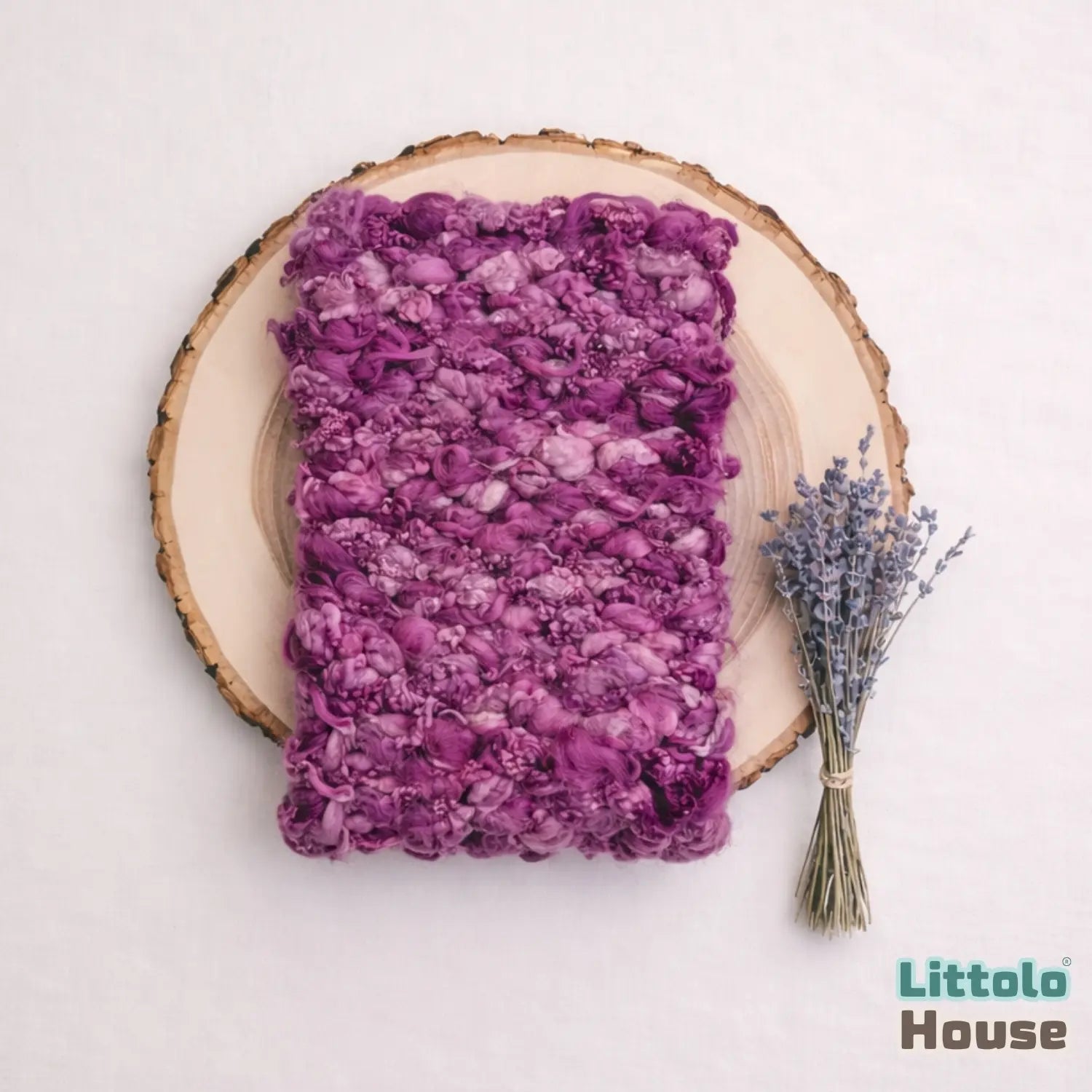 Premium Chunky Wool Textured Blanket Layer L054 | Purple Shades