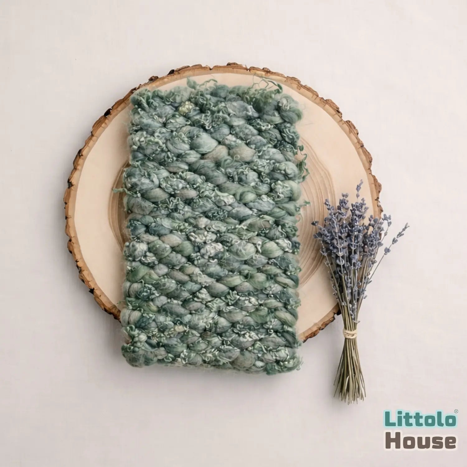 Premium Chunky Wool Textured Blanket Layer L054 | Tiffany Blue