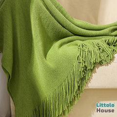 Hand Woven Premium Fringe Layer Knitted Layer L024 | Green