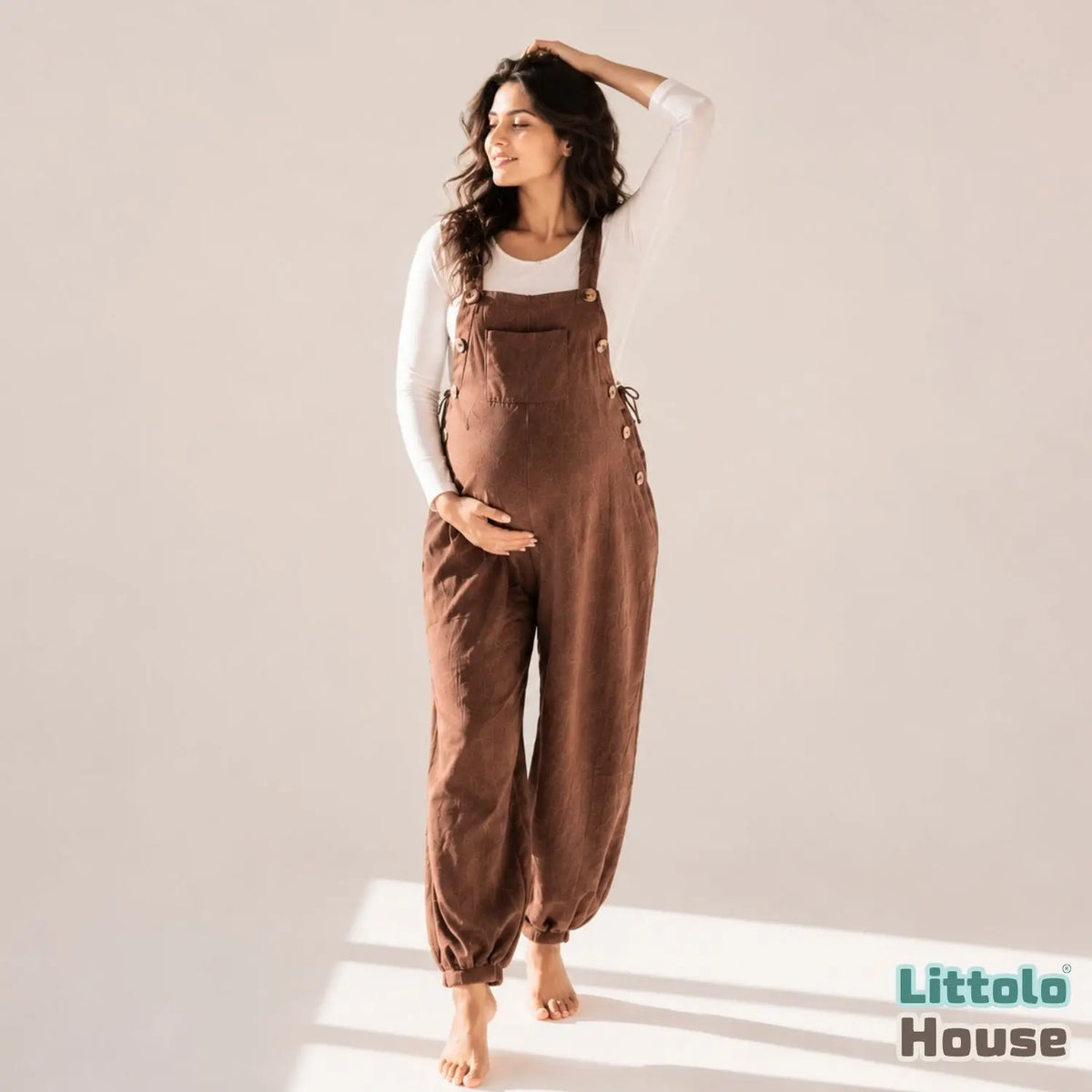 Dungaree Jumpsuit M057 | L | Chocolate Brown