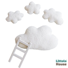 Premium Cloud Shaped Posing Pillow with Mini Ladder P23 Set of 4 | NB | White