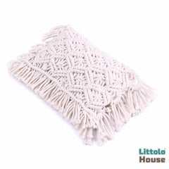 Handwoven Macrame Pillow P24 Pack of 1 | NB | White