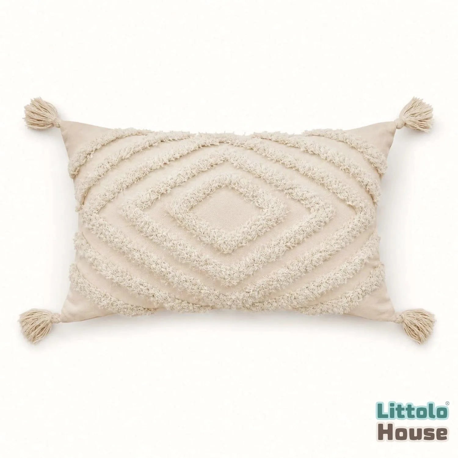 Boho Tassel Pillow Cover P25 Pack of 1 | NB | Off White