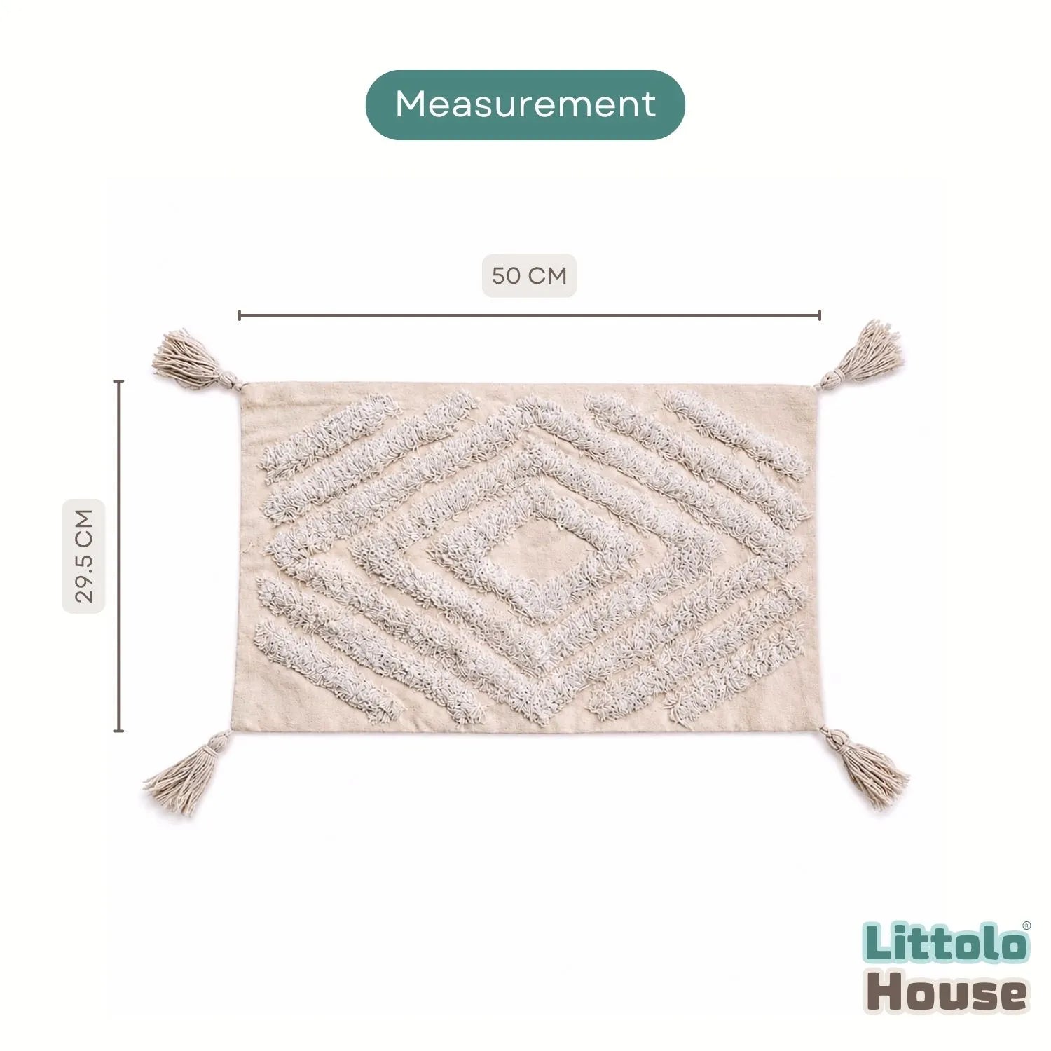 Boho Tassel Pillow Cover P25 Pack of 1 | NB | Off White