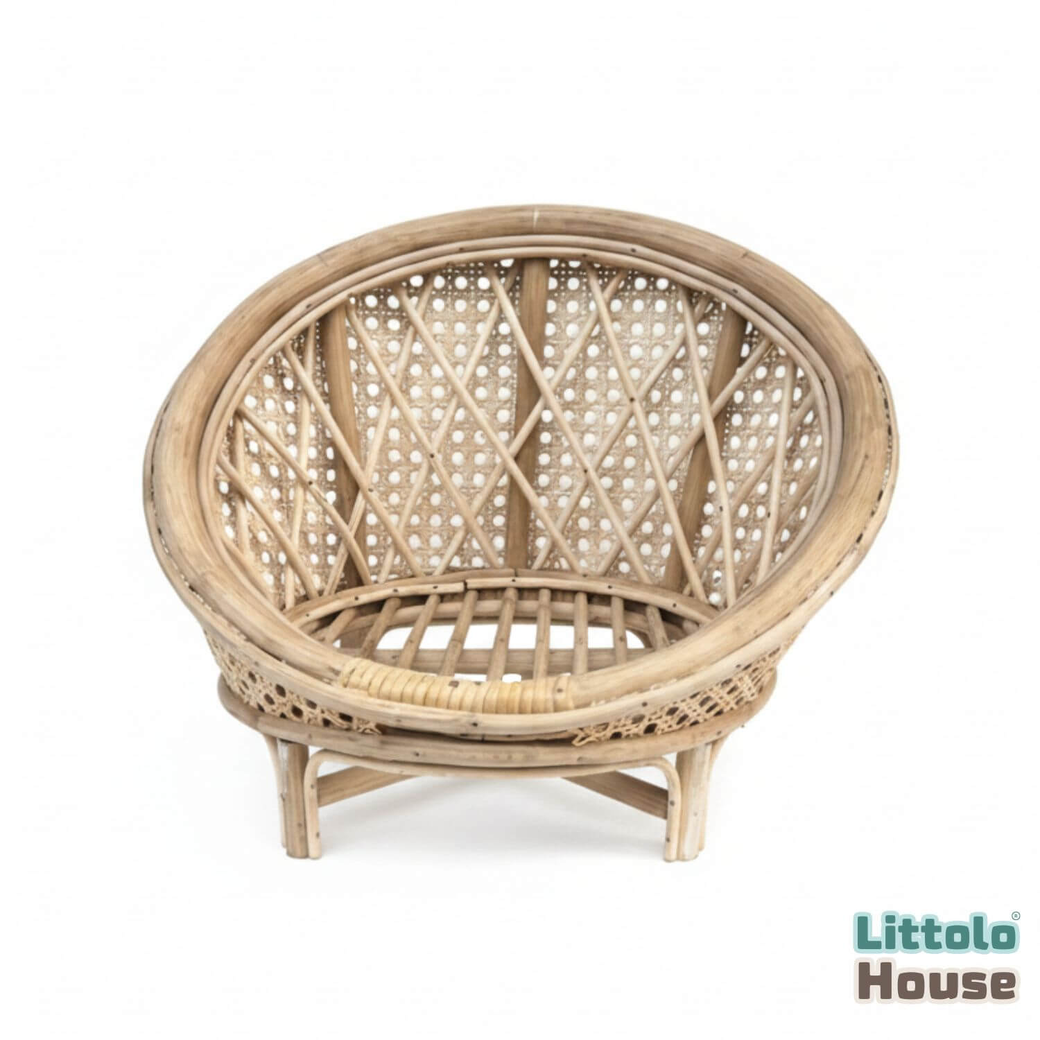 Boho Round Cane Chair | Cane | Natural Wood