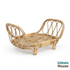 Classic Cane Sofa Cum Bed | Cane | Natural Wood