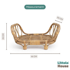 Classic Cane Sofa Cum Bed | Cane | Natural Wood
