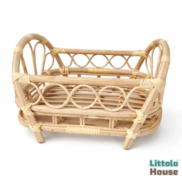 Vintage Loop Weave Bed | Cane | Natural Wood