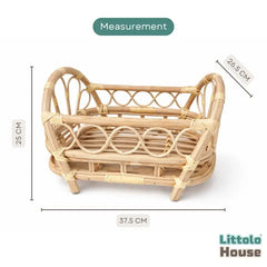 Vintage Loop Weave Bed | Cane | Natural Wood