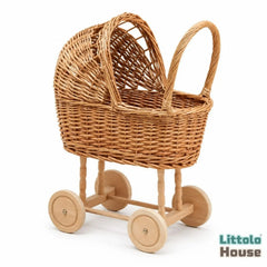 Boho Woven Cane Flower Cart | Cane | Natural Wood
