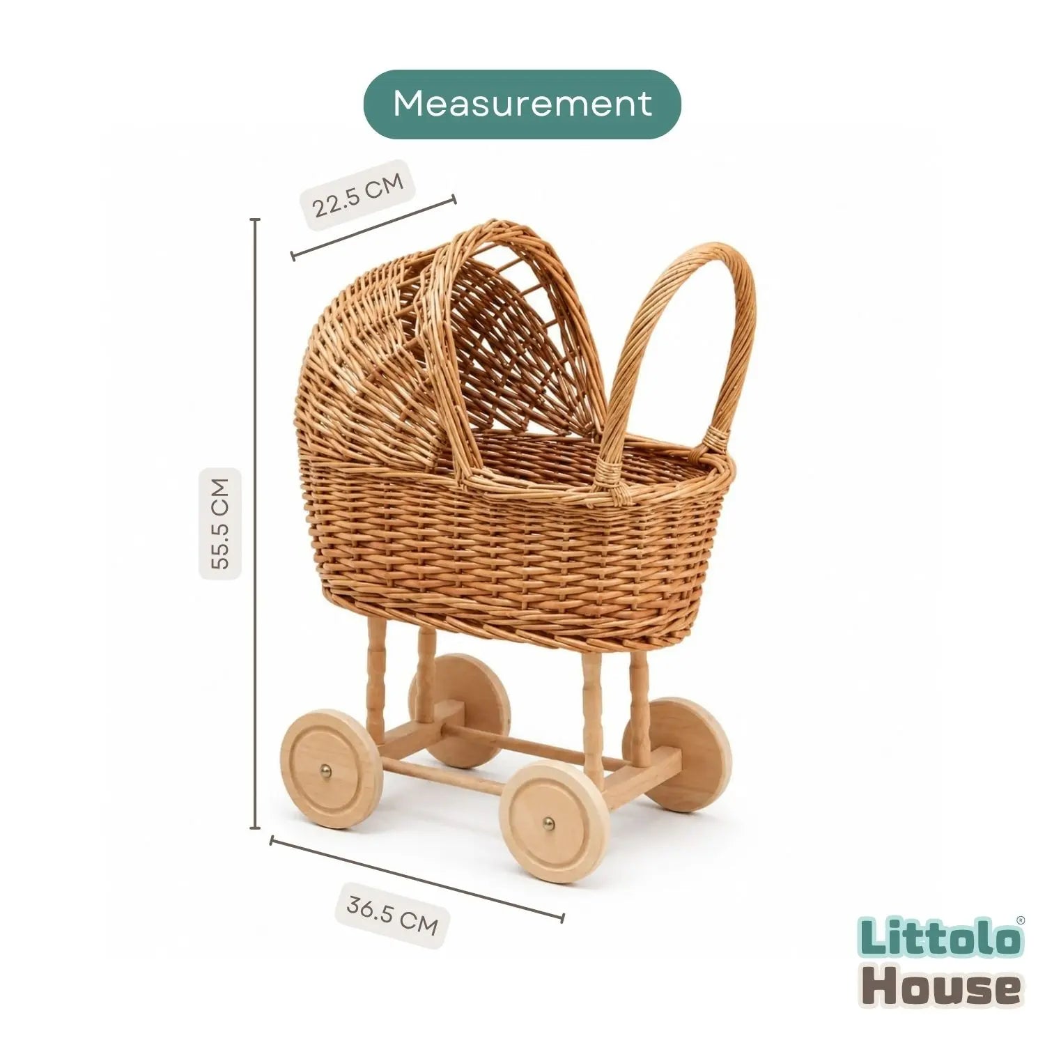 Boho Woven Cane Flower Cart | Cane | Natural Wood
