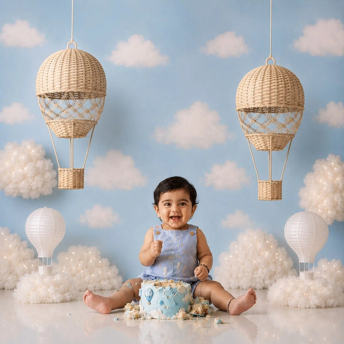 Handwoven Rattan Hot Air Balloon | Pack of 1 | Natural Wood