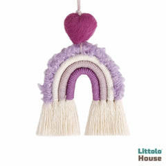 Handmade Macrame Rainbow Hanging | Purple