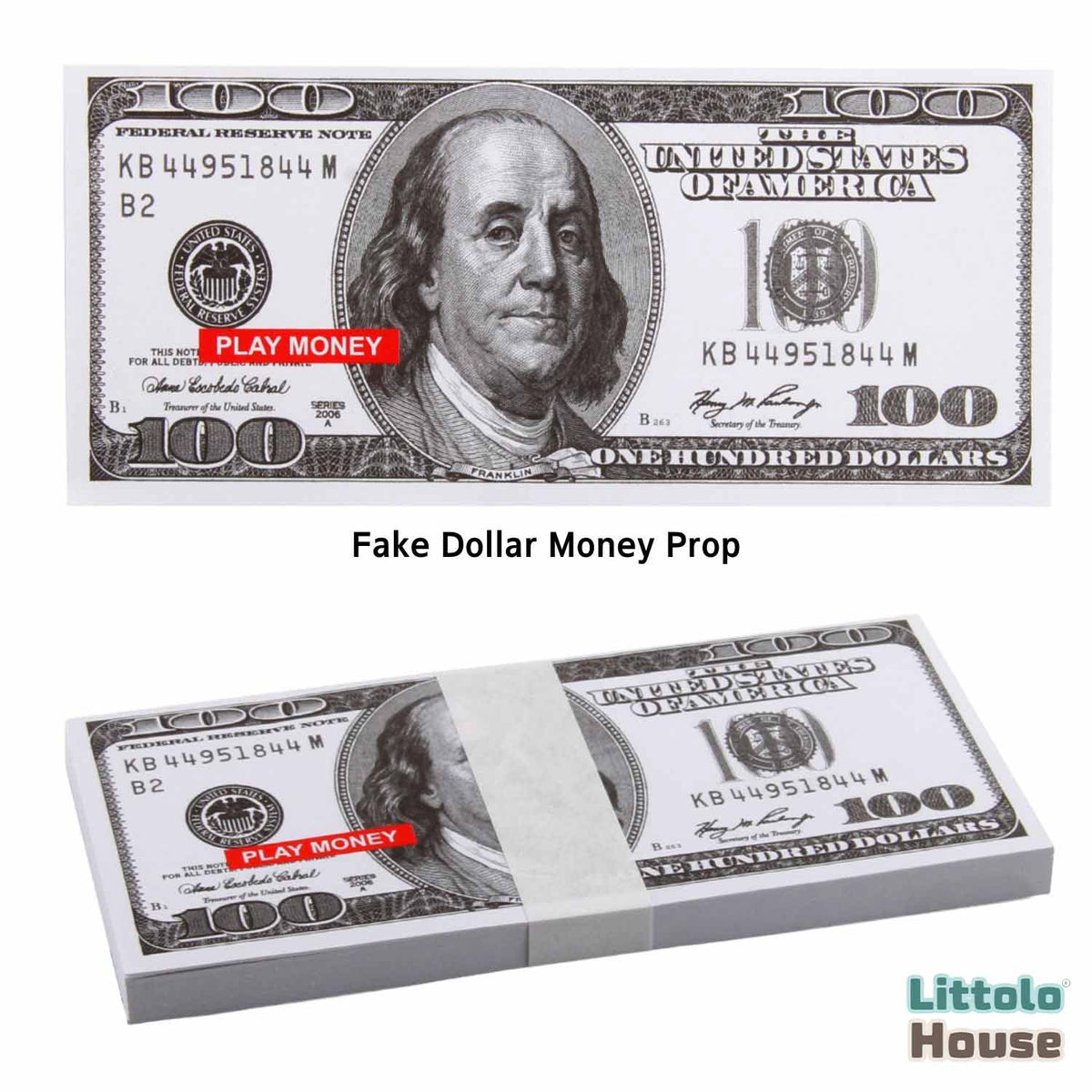 Fake Dollar Currency Notes D060 | Pack of 100 | White