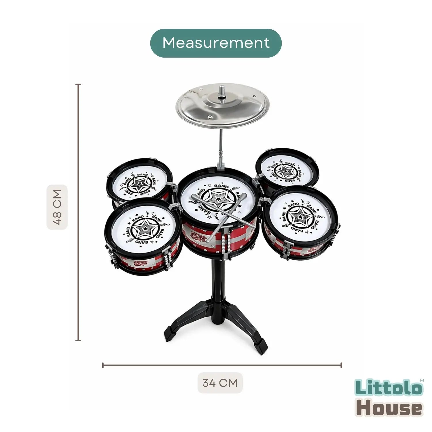Rockstar Drum Miniature D070 | Pack of 1 | Black White