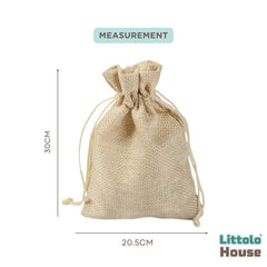 Linen Drawstring Money Bag Set of 3 | Pack of 3 | Jute