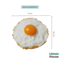 Artificial Fried Egg Chef Kitchen Photography Decoration Props D112 | Pack of 1 | White Mustard