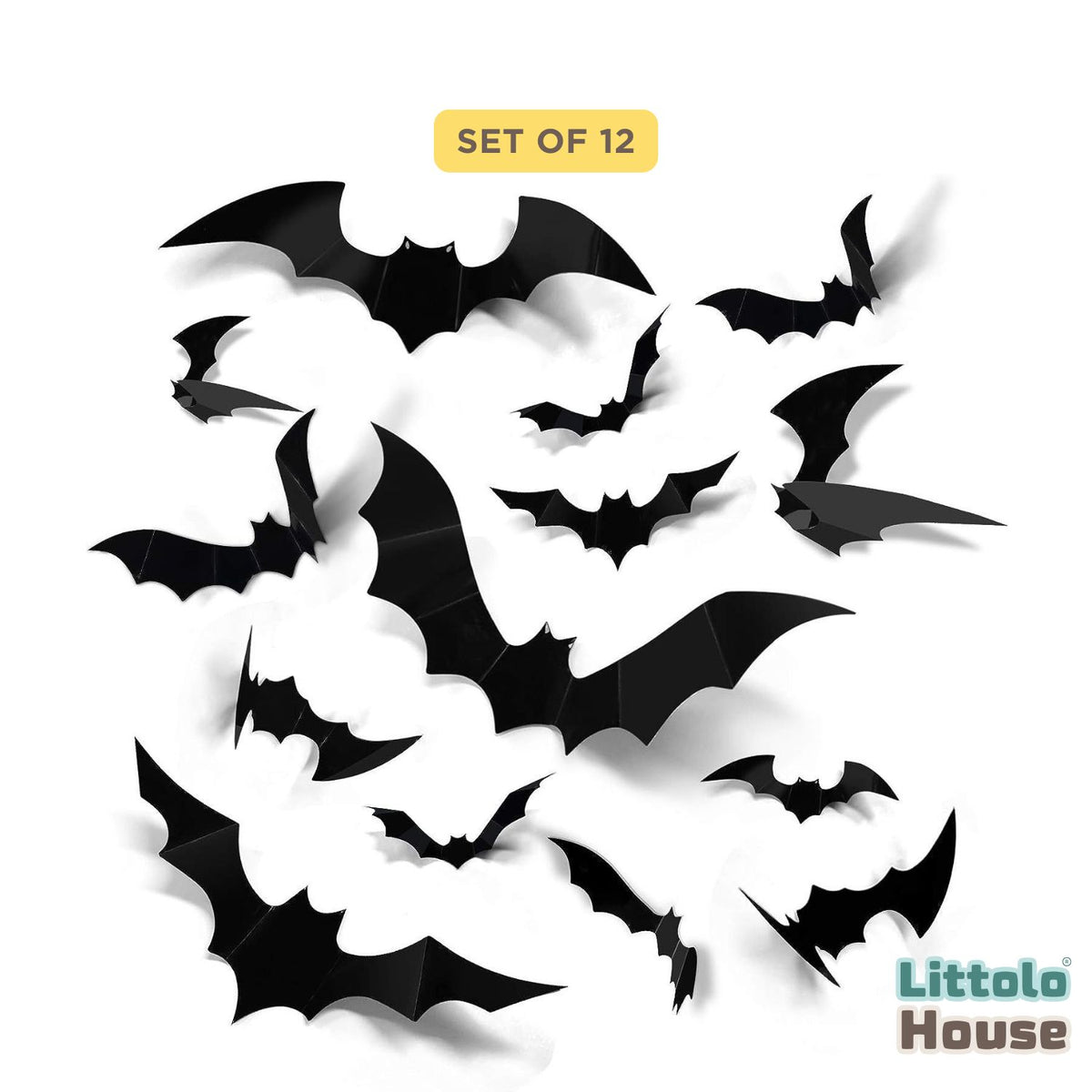 Artificial Halloween Bat Wall Stickers D145 | Pack of 1 | Black