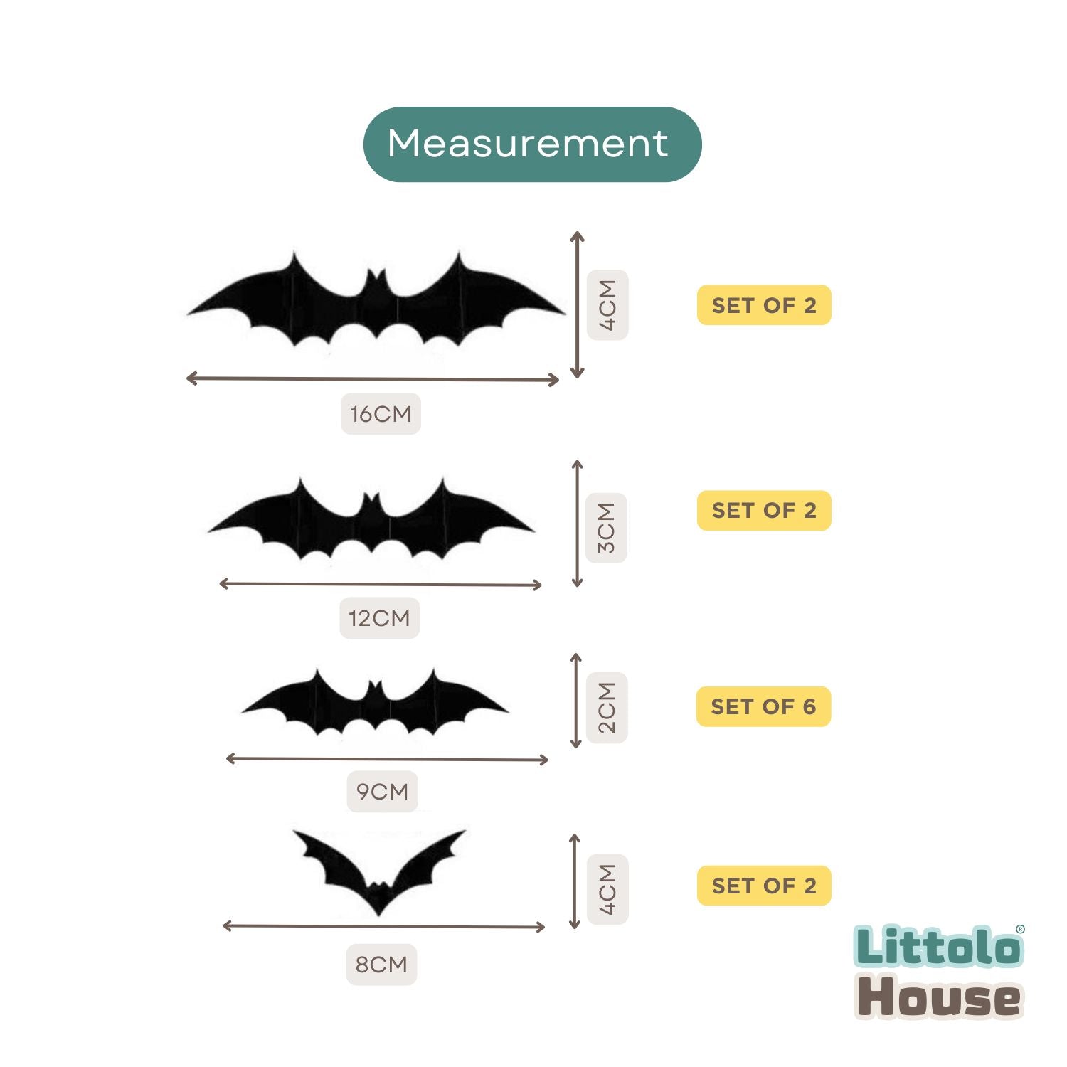 Artificial Halloween Bat Wall Stickers D145 | Pack of 1 | Black