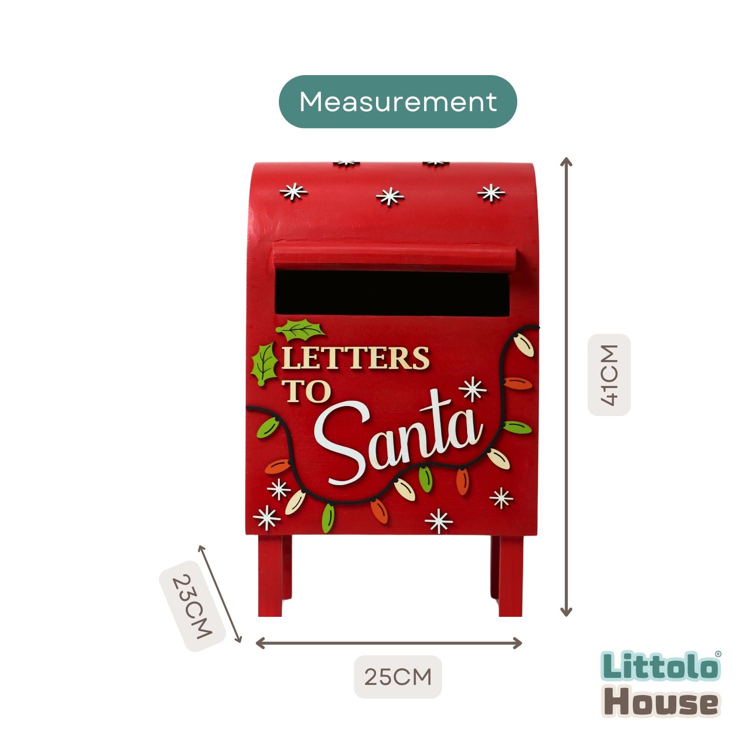 Santa's Special Mailbox | Wooden Decorative | Red