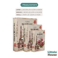 Vintage Paris Eiffel Books D166 | Pack of 3 | Multicolour
