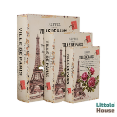 Vintage Paris Eiffel Books D166 | Pack of 3 | Multicolour