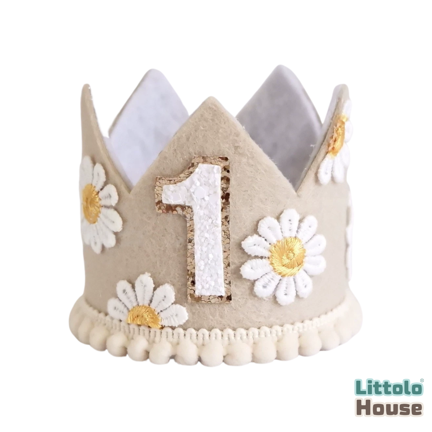 Baby 1st Birthday Floral Daisy Crown D168 | Pack of 1 | Light Brown