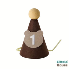 Baby 1st Birthday Teddy Bear Hat D173 | Pack of 1 | Brown