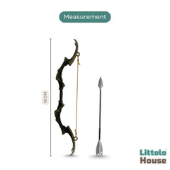 Mini Royal Warrior Metal Bow & Arrow D175 | Black Golden