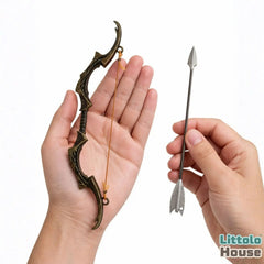 Mini Royal Warrior Metal Bow & Arrow D175 | Black Golden