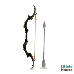 Mini Royal Warrior Metal Bow & Arrow D175 | Black Golden