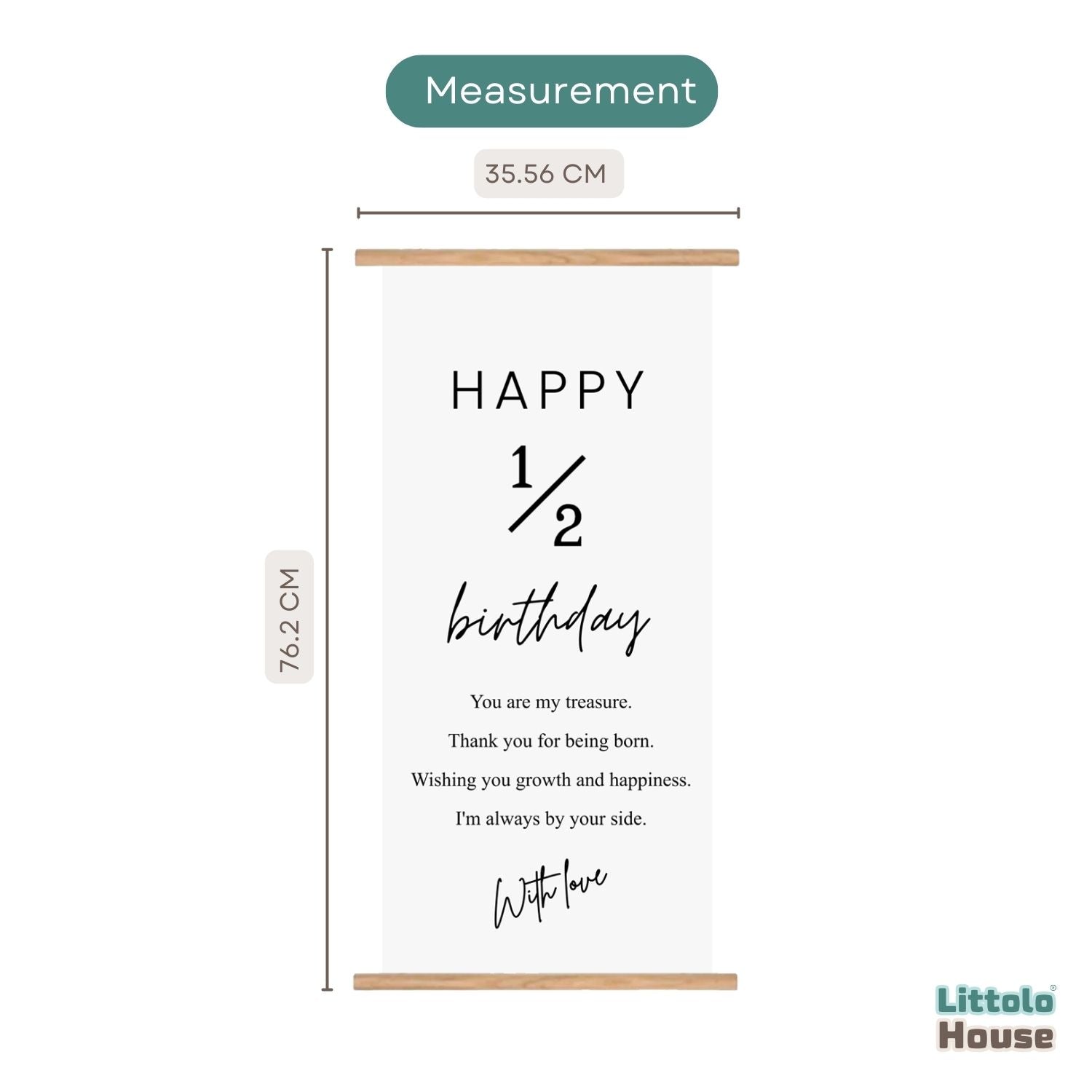 Half Birthday Milestone Hanging Banner D176 | Pack of 1 | Black White