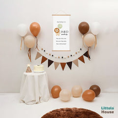 Wild One 1st Birthday Milestone Hanging Banner D177 | Pack of 1 | Black White