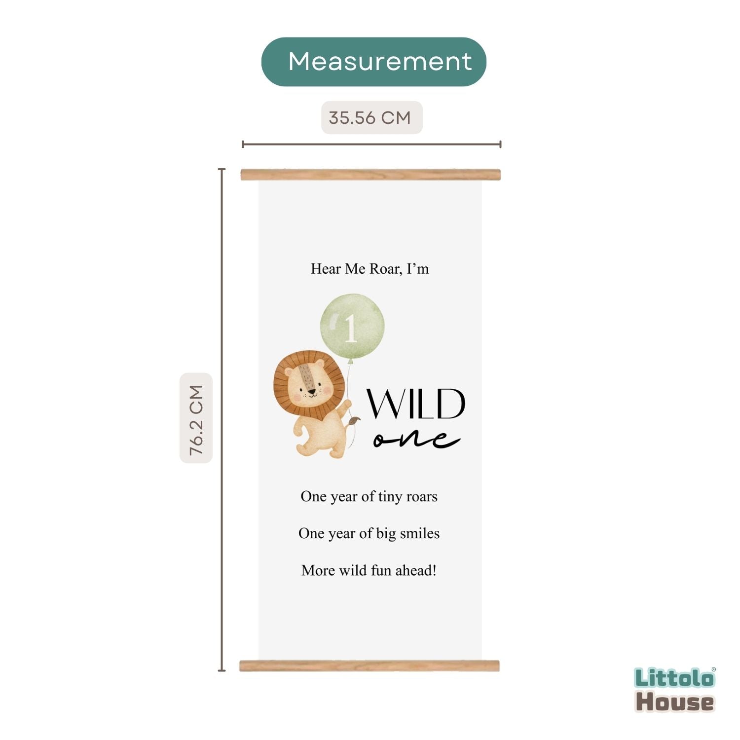 Wild One 1st Birthday Milestone Hanging Banner D177 | Pack of 1 | Black White