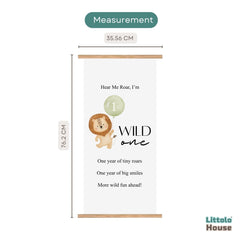 Wild One 1st Birthday Milestone Hanging Banner D177 | Pack of 1 | Black White