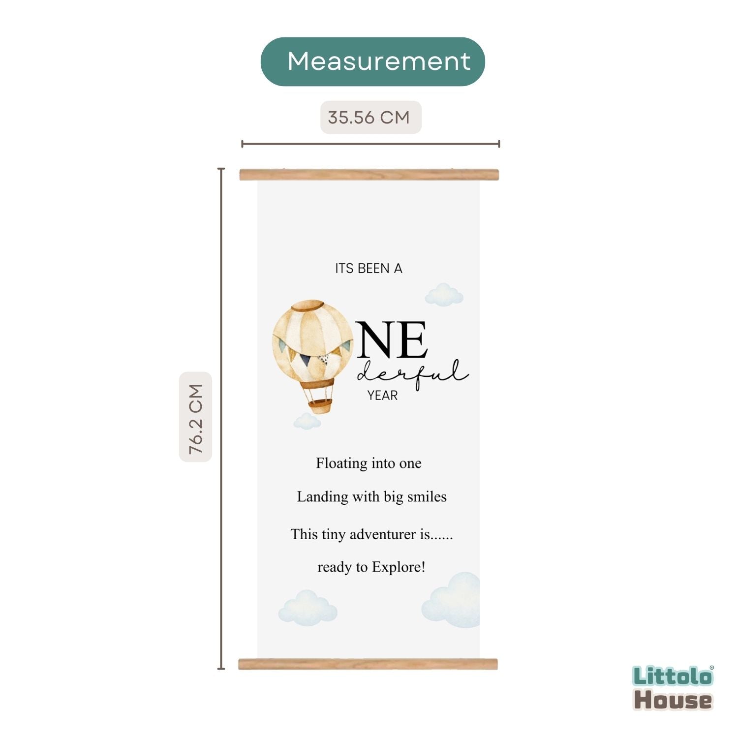 One-derful Year 1st Birthday Milestone Hanging Banner D178 | Pack of 1 | Black White